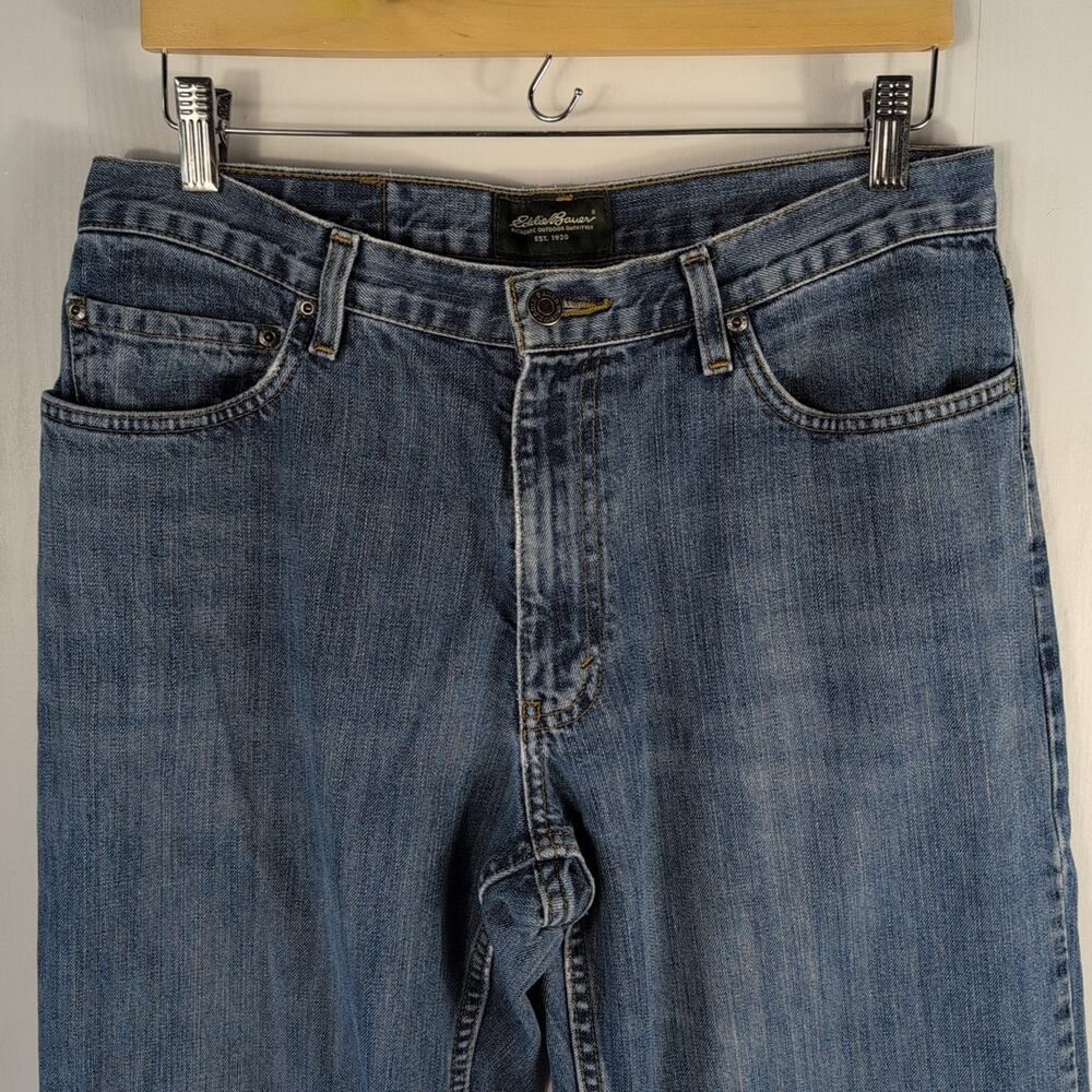 Eddie Bauer Straight Leg Jeans Men 34x30 Blue Denim Original Fit 100% Cotton - Picture 2 of 16